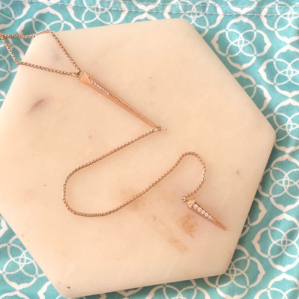 Kendra Scott Rose gold Y shaped pendant necklace